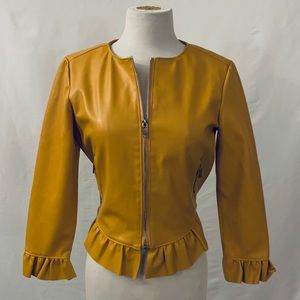 Catherine Malandrino Mustard Faux Leather Jacket
